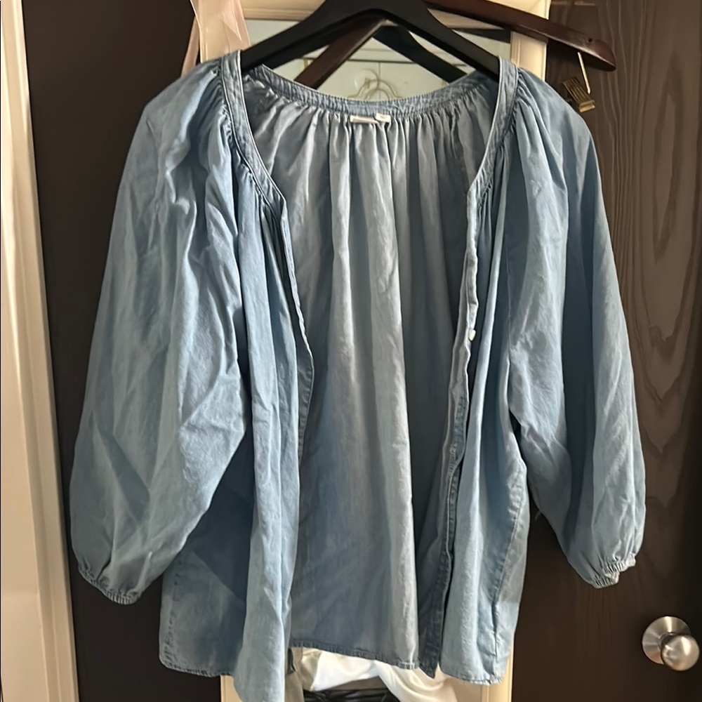 GAP Blue Buttoned Relaxed Blouse